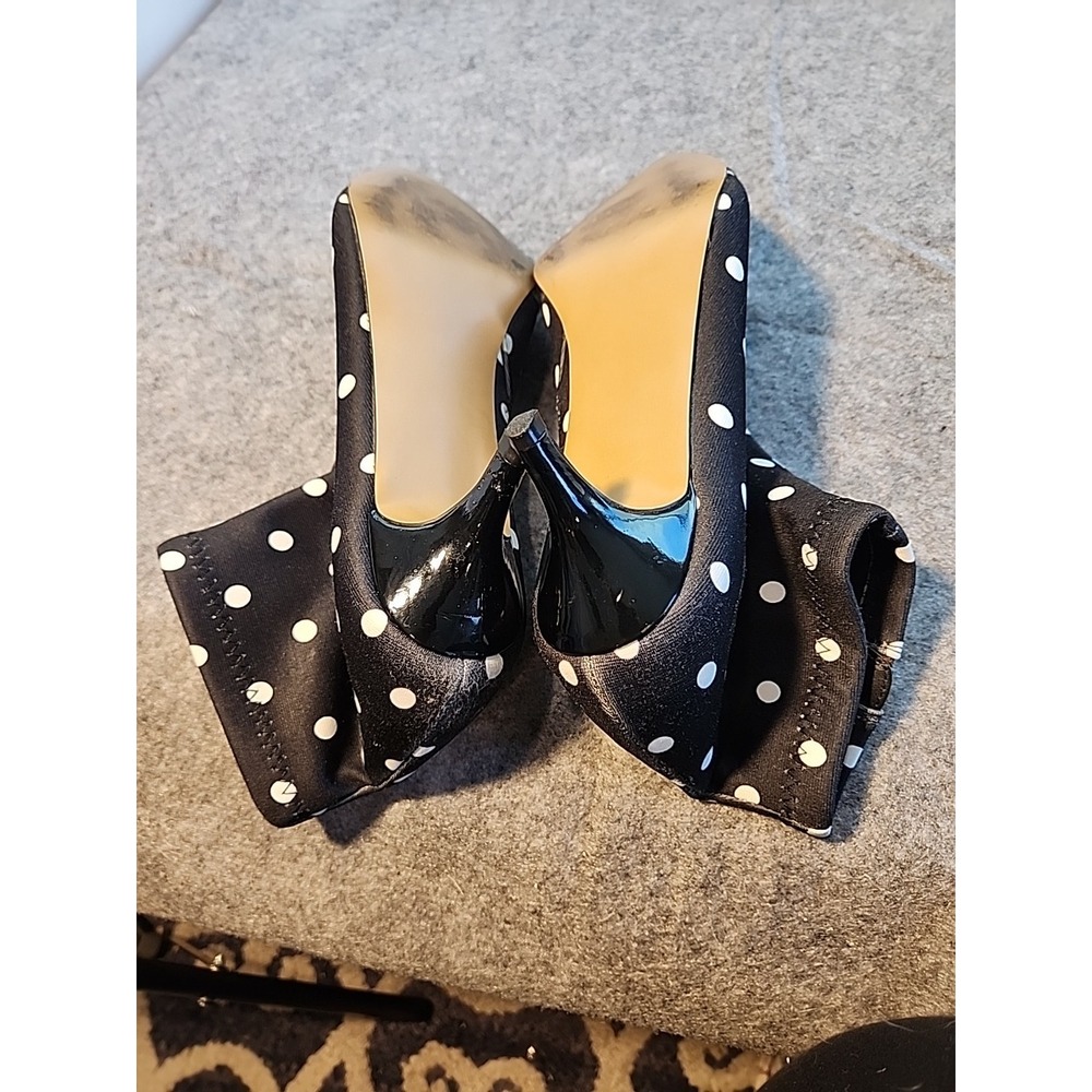Betsey Johnson Boots Shoes Womens 9.5 Stretch Stiletto Kitten 2" Heel Polka Dots - Picture 6 of 7